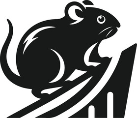 Hamster black vector animal silhouette