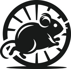 Hamster black vector animal silhouette