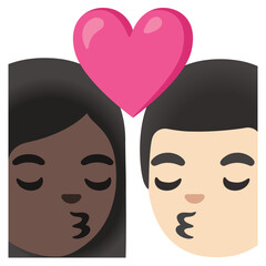 Couple with Heart: Woman, Man (Dark and Light Skin Tone)
