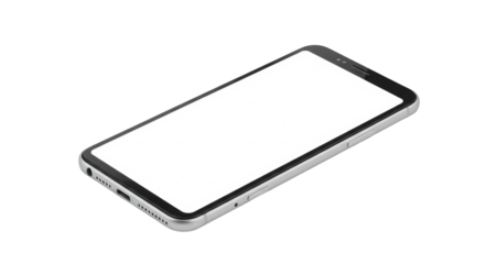 Modern smartphone on a clean surface, showcasing sleek design and blank screen