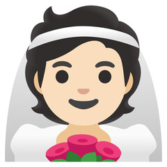 Bride with Veil (Pale Skin Tone)
