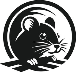 Hamster black vector animal silhouette