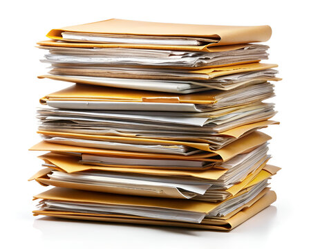 stack file folders documents white