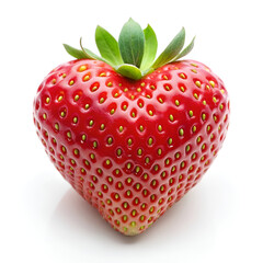 strawberry heart shaped on white