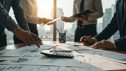 Collaborative Business Meeting Data Analysis Financial Planning Teamwork