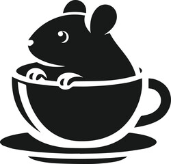 Hamster black vector animal silhouette