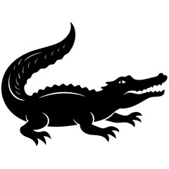 crocodile silhouette vector illustration