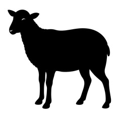 vector silhouette of a sheep