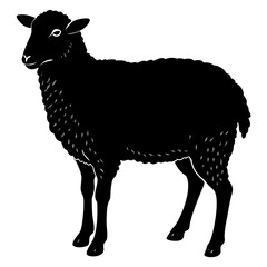 silhouette vector illustration of a sheep