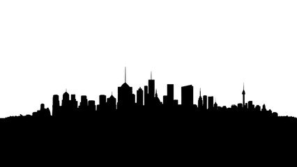 Obraz premium PNG Skyline architecture silhouette landscape.