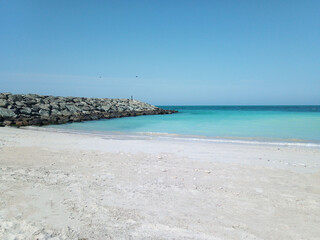Sea view United Arab Emirates. Sharjah beach.