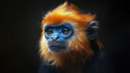 Fototapeta premium golden snub-nosed monkey portrait