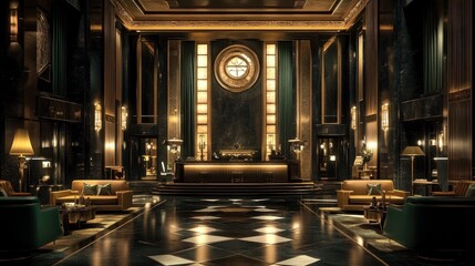 Luxurious Art Deco Lobby Interior