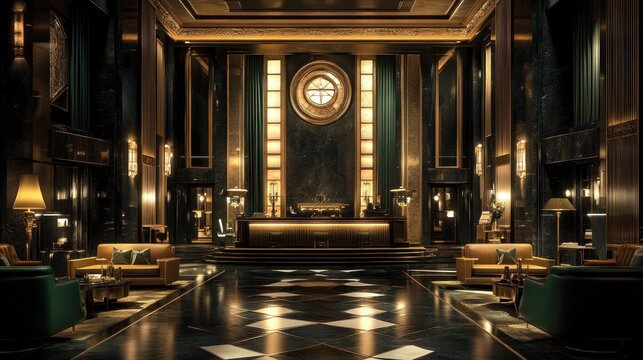 Luxurious Art Deco Lobby Interior