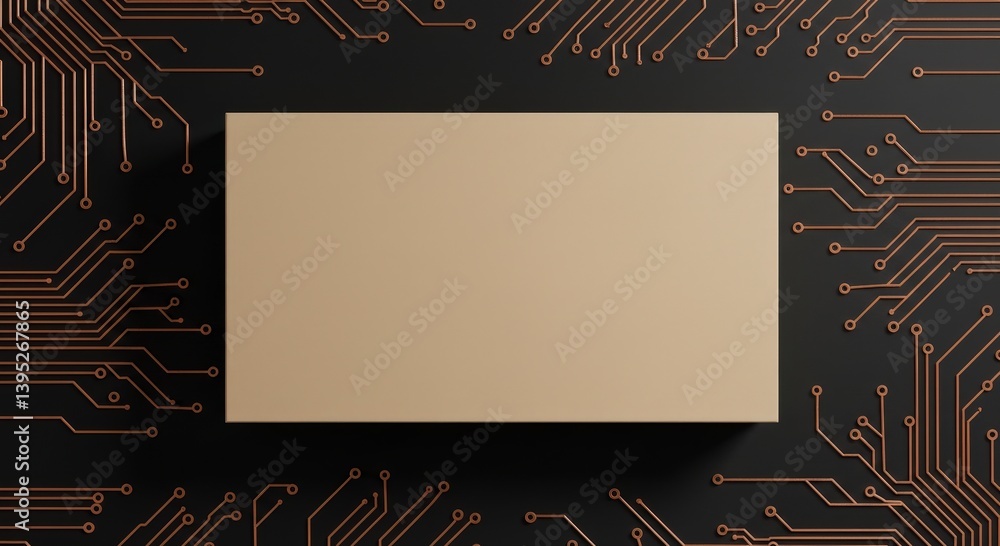 Aufkleber display area surrounded by circuit board pattern technology for digital background
