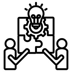 Collaboration icon with line style