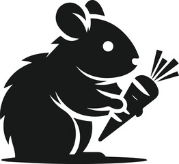 Hamster black vector animal silhouette