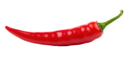 Vibrant red chili pepper isolated on a clean background, highlighting its freshness and spice