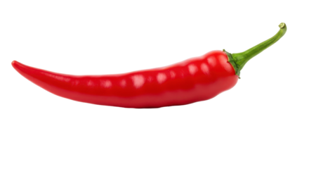 Vibrant red chili pepper isolated on a clean background, highlighting its freshness and spice