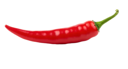 Vibrant red chili pepper isolated on a clean background, highlighting its freshness and spice