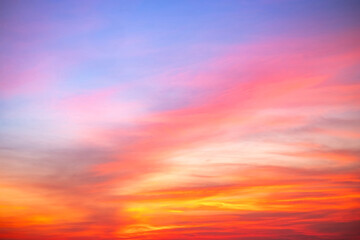 Beautiful , luxury soft gradient orange gold clouds and sunlight on the blue sky perfect for the background, take in evening,Twilight, Large size, high definition landscape photo