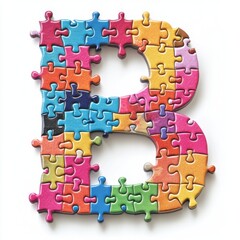 Vibrant Jigsaw Puzzle Letter B