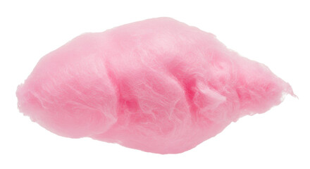 Fluffy pink cotton candy on a white background, perfect for festive celebrations and fairs