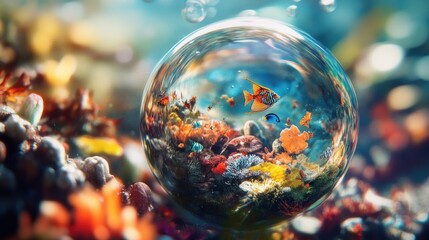 Crystal Ball Coral Reef Underwater Scene