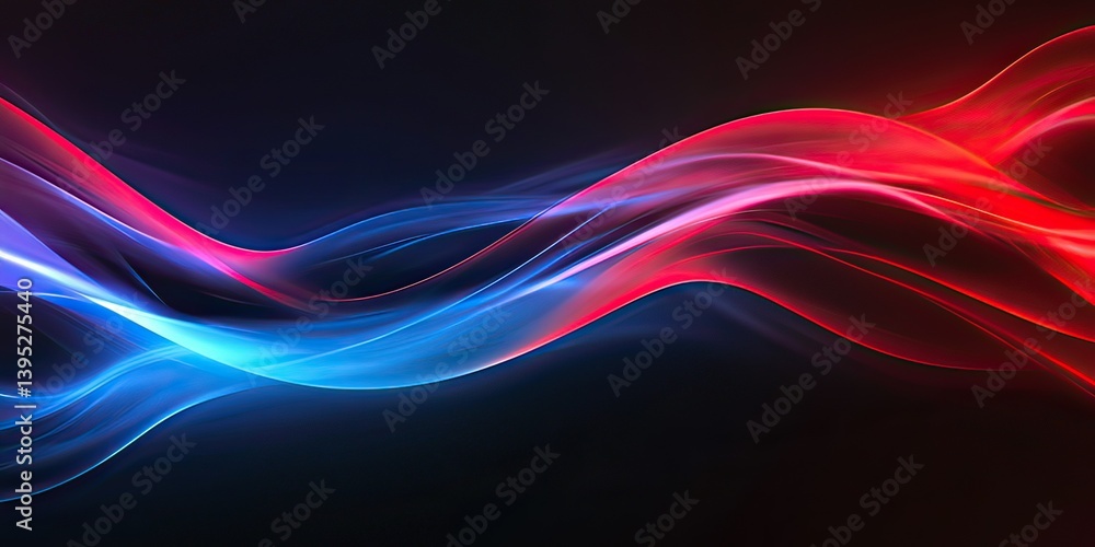 Poster dynamic gradient waves with striking neon glow, futuristic backdrop, created by ai generated