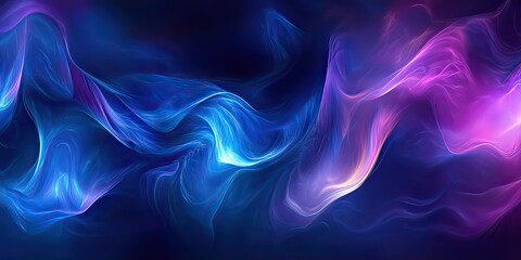 Obraz premium Abstract Aurora Borealis inspired background with smooth gradient waves, created by ai generated