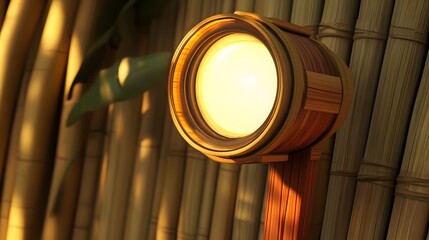 Warm Wooden Bamboo Lamp Light Fixture Design