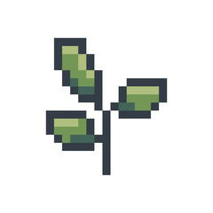 Obraz premium plant leaf pixel art for your needs