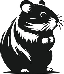 Hamster black vector animal silhouette