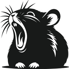 Hamster black vector animal silhouette