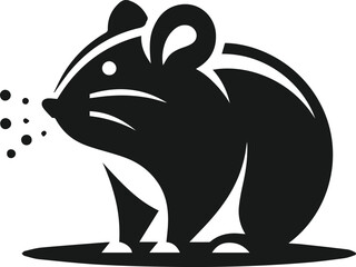 Hamster black vector animal silhouette