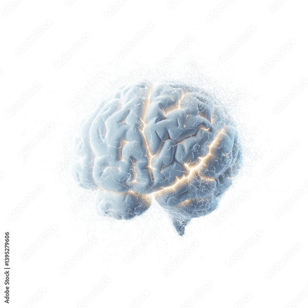Aufkleber a detailed cross section of the human brain showcasing its complex neural architecture long title a 