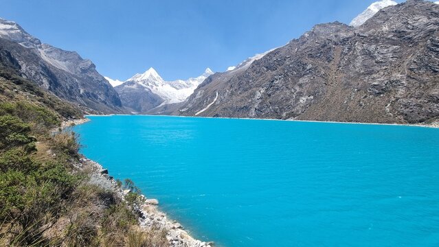 Turquoise Blue Paron Lake, Cordillera Blanca, Peru