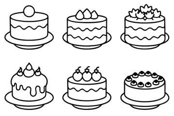 Cake Line Art Drawing for Dessert Lovers