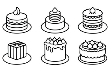Cake Line Art for Sweet Artistic Expression