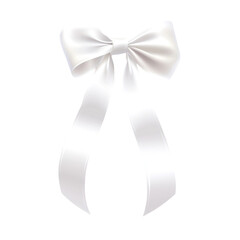 Elegant white satin ribbon bow perfect gift wrapping detail