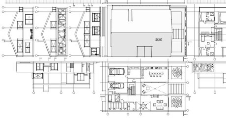  house architectural project sketch 3d illustration