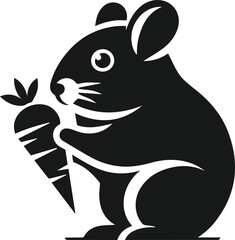 Hamster black vector animal silhouette