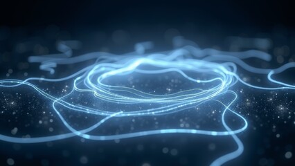 The technological context interwoven with blue light and shadow