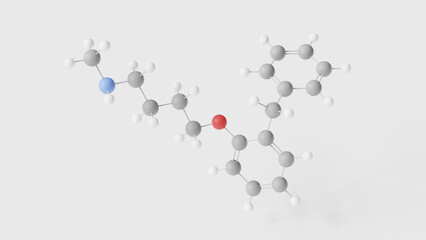 bifemelane molecule 3d, molecular structure, ball and stick model, structural chemical formula antidepressant