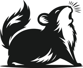 Hamster black vector animal silhouette