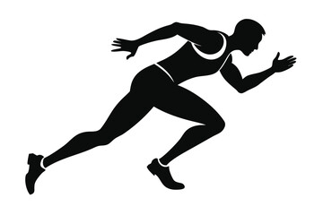 Running Man Silhouette in Active Motion