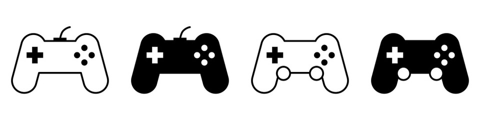 Gaming Controller Icon Vector Set. Game console Vector Icon in line style design. Symbol of Gamepad. Vector illustration.