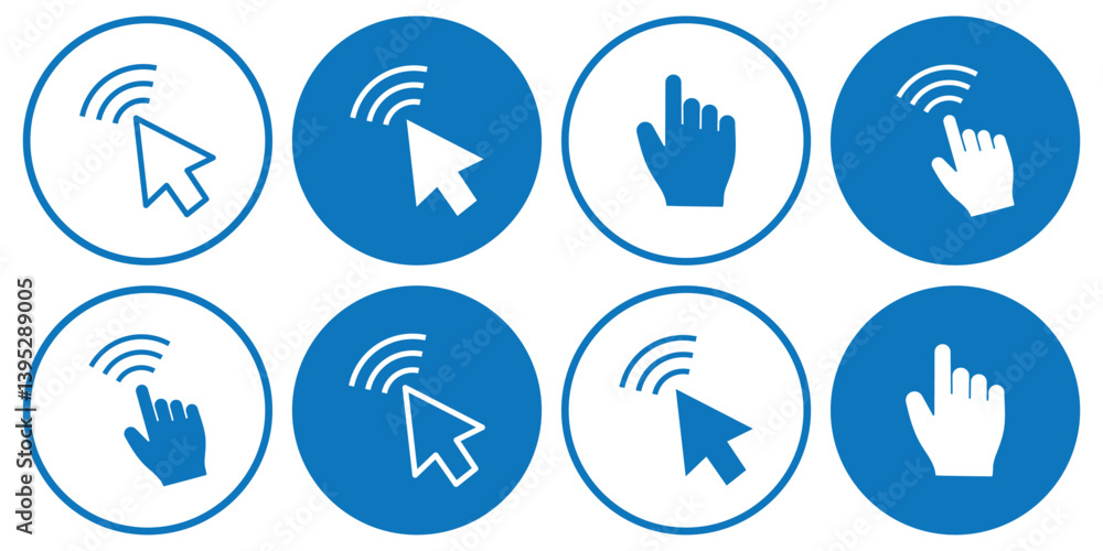 Poster mouse pointer, cursor arrow icon, vector design. click icon, vector set design for. hand vector, sil