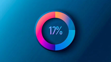 Percentage icon displaying conversion progress with loading bar, completion status, and visual progress indicator