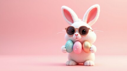 Fototapeta premium easter bunny with eggs